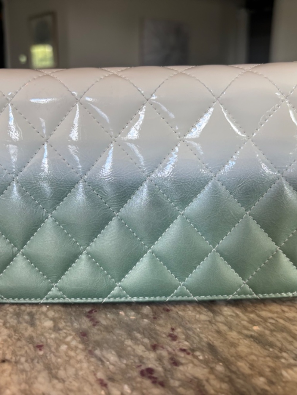 CHANEL Quilted Ombre Wallet On Chain Silver toned HW - Picture 3 of 16